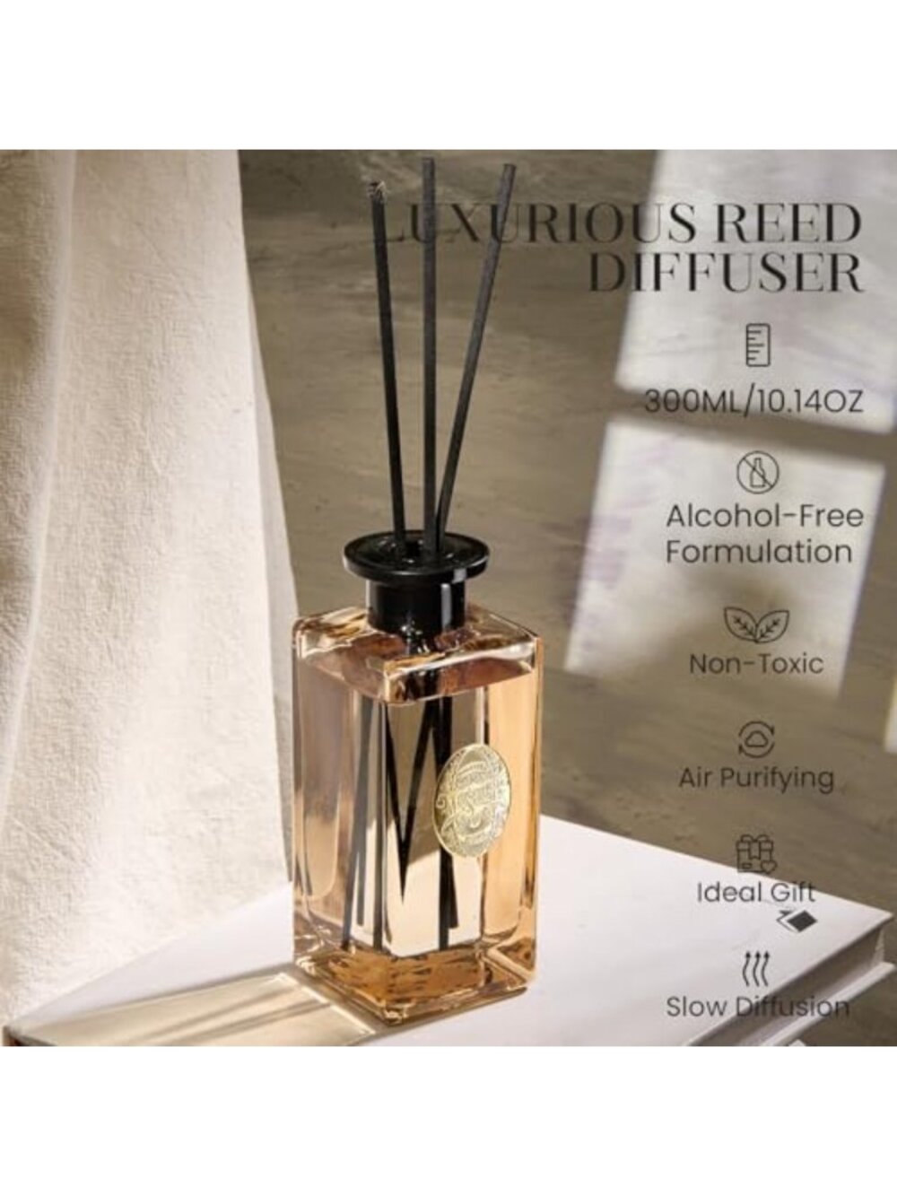 Large Reed Diffuser Set | Fresh Grapefruit Scent | Non-Toxic Essential Oil - Picture 5 of 6